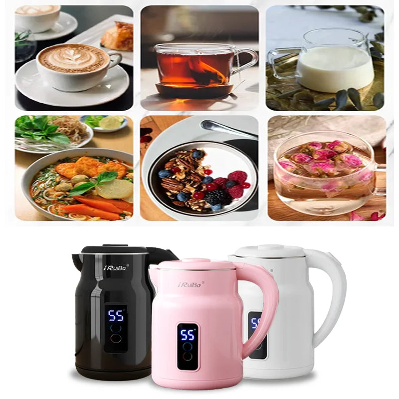 Iruibo 2.5l hervidor eléctrico 1000W casa cocina de calentamiento rápido hervidor de té de ebullición automático de protección de apagado de energía 110V hervidor de acero inoxidable