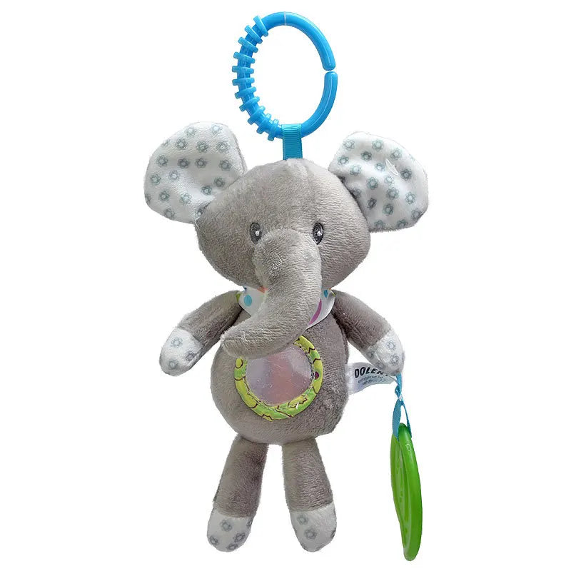 Sonajeros colgantes sensoriales para bebé, juguete de aprendizaje suave, cochecito de animales de peluche, cama de coche infantil, cuna con mordedor para bebés y niños pequeños
