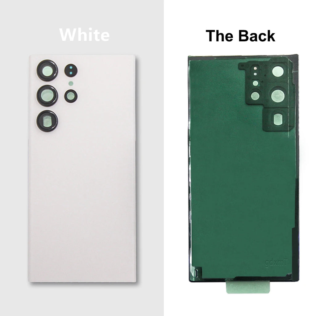 Carcasa Trasera para Samsung S23 Ultra, Tapa de Batería, Repuesto de Cubierta Trasera del Teléfono + Marco de Cámara y Lente