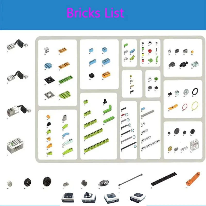 280 Uds piezas WeDo 2,0 RC juego de núcleos de robótica con seis sensores compatibles lego 45300 estudiante DIY juguete educativo de ladrillo