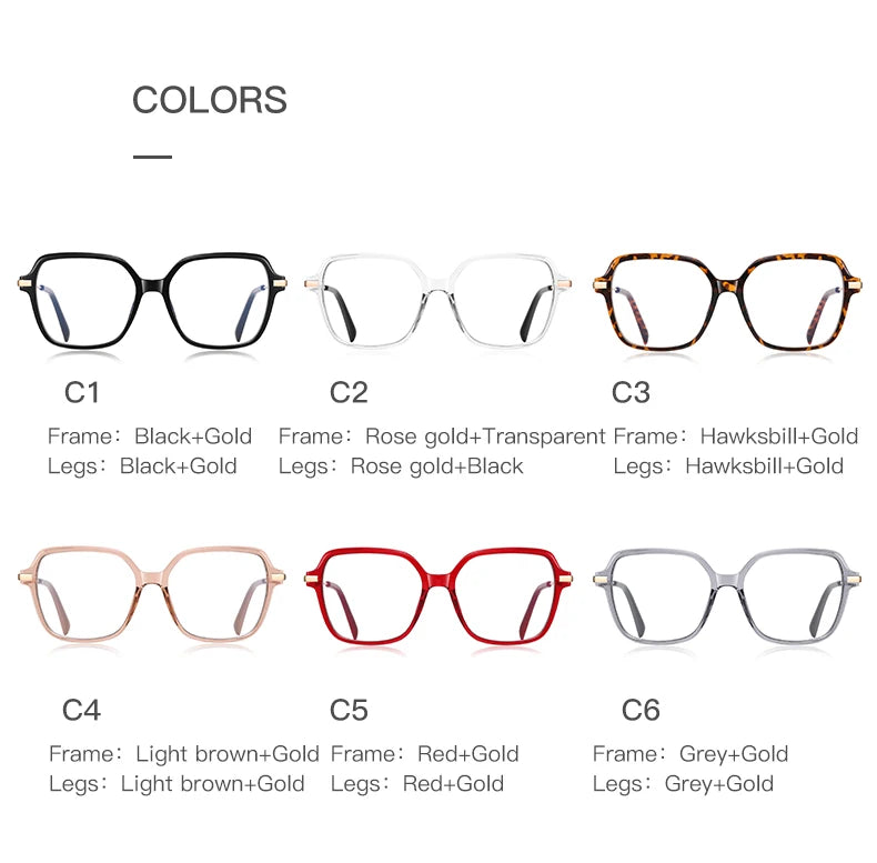 CLLOIO, gafas de lectura poligonales personalizadas de primera calidad, gafas de miopía a la moda para mujer, gafas graduadas con bloqueo de luz azul