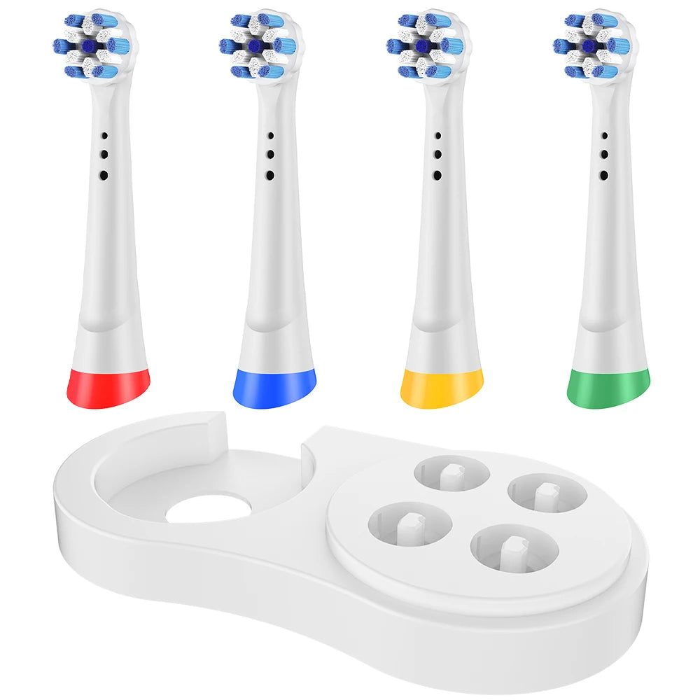 Soporte/Portacepillos de Dientes y 4 Cabezales de Repuesto Compatibles con los Cepillos de Dientes Eléctricos Oral B iO 2 3 4 5 6 7 8 9 10