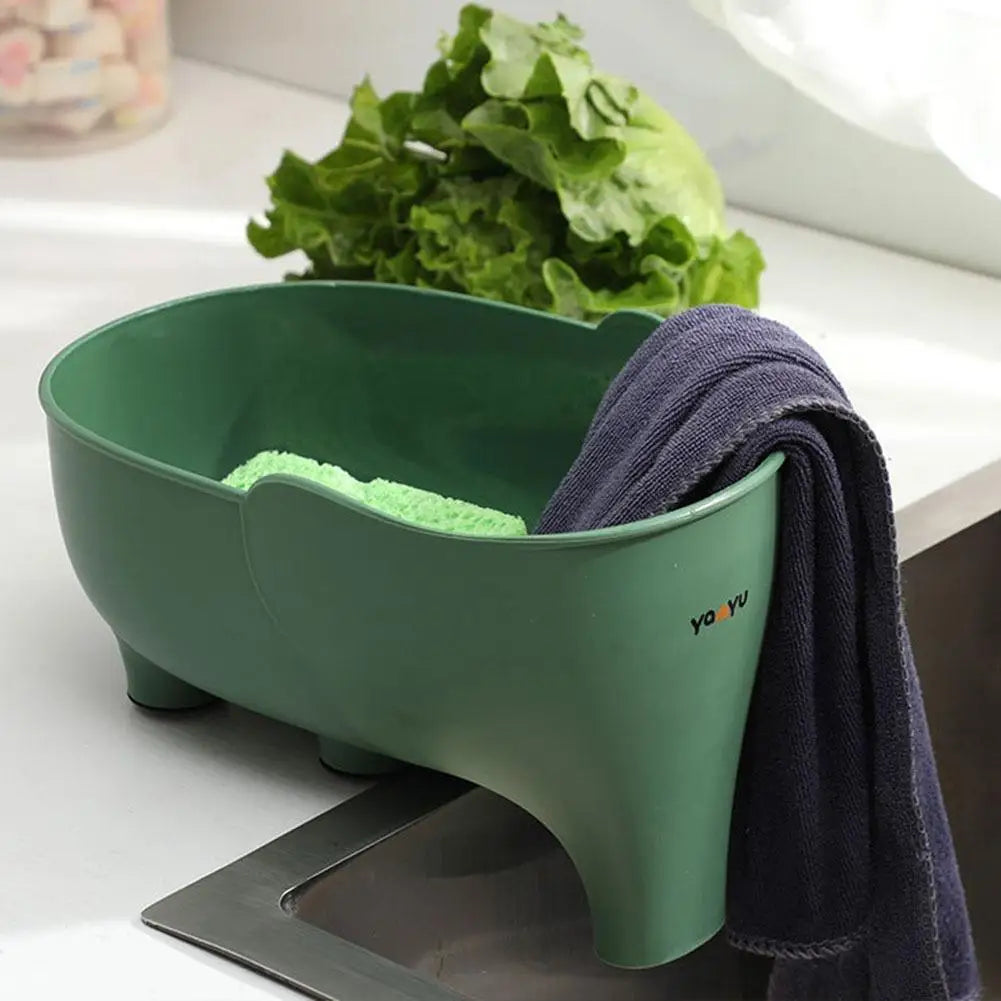 Cesta de drenaje para cocina con forma de elefante, material PP, 10*14*22cm, colador multifuncional para fregadero, lavador de frutas y verduras, cesta de almacenamiento