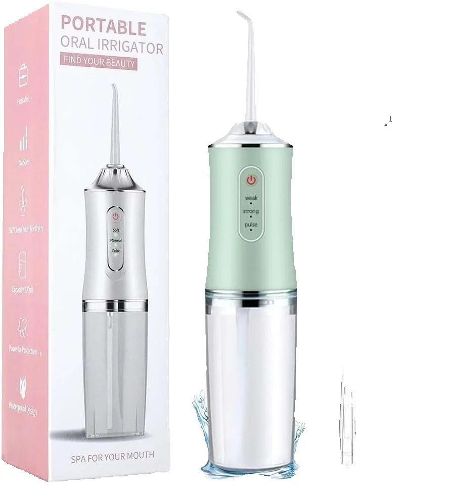 Irrigador Bucal Portátil Traje Limpiador Dientes Eléctrico Con3 Modes & 4 Nozzle Ipx7 Impermeable Portable Design Extraíble Y Lavable Inalambrica Usb Recargable Capacidad