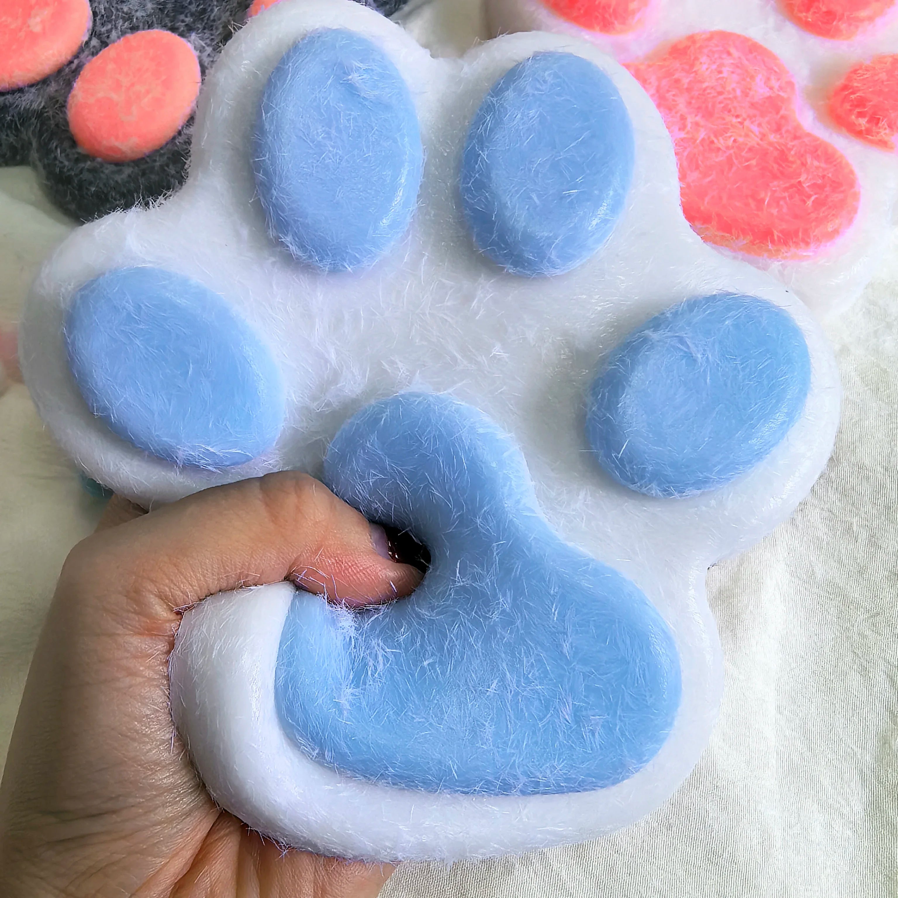 Pata de Gato grande, juguete blando para aliviar el estrés, juguete para apretar suave, pellizco, juguete de descompresión, rebote lento, alivio del estrés, garra de gato bonita