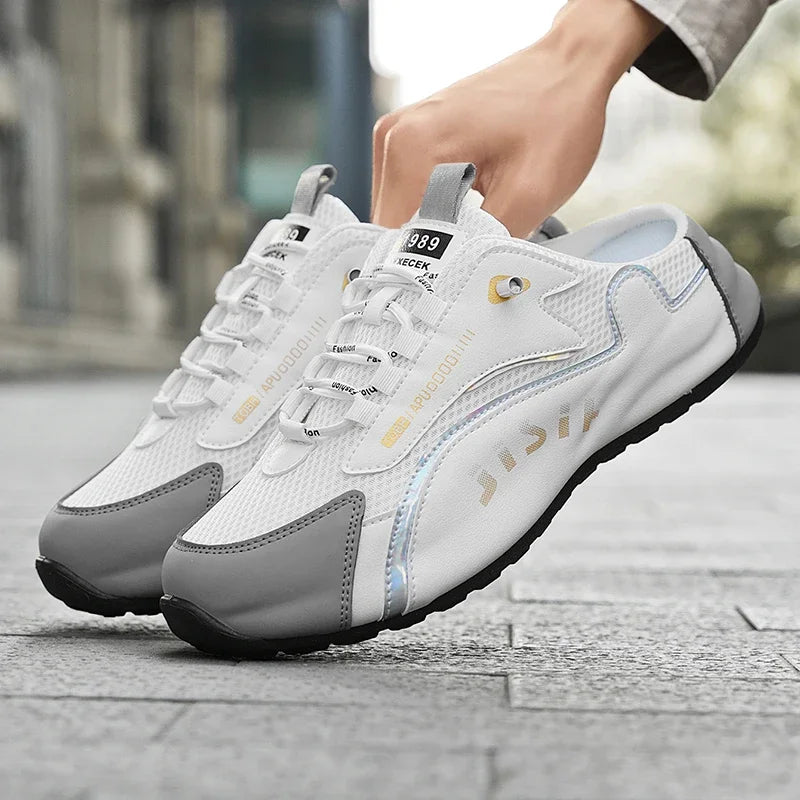 Zapatos informales ligeros y transpirables para hombre, medias zapatillas antideslizantes, zapatos perezosos, zapatillas cómodas para caminar, verano