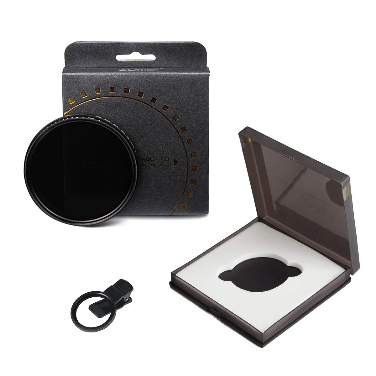 ZOMEI 52mm ND2-ND400 lente de cámara de teléfono ultrafina filtro polarizador Circular profesional de 52mm para teléfono móvil inteligente con Clip