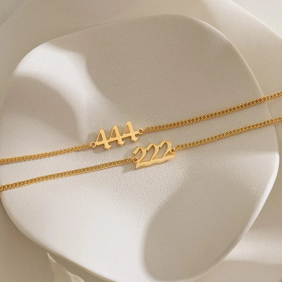 EManco-pulsera personalizada con número de Ángel 333 222 para mujer, pulseras de diablo de acero inoxidable, brazalete, joyería estética, pareja y amiga