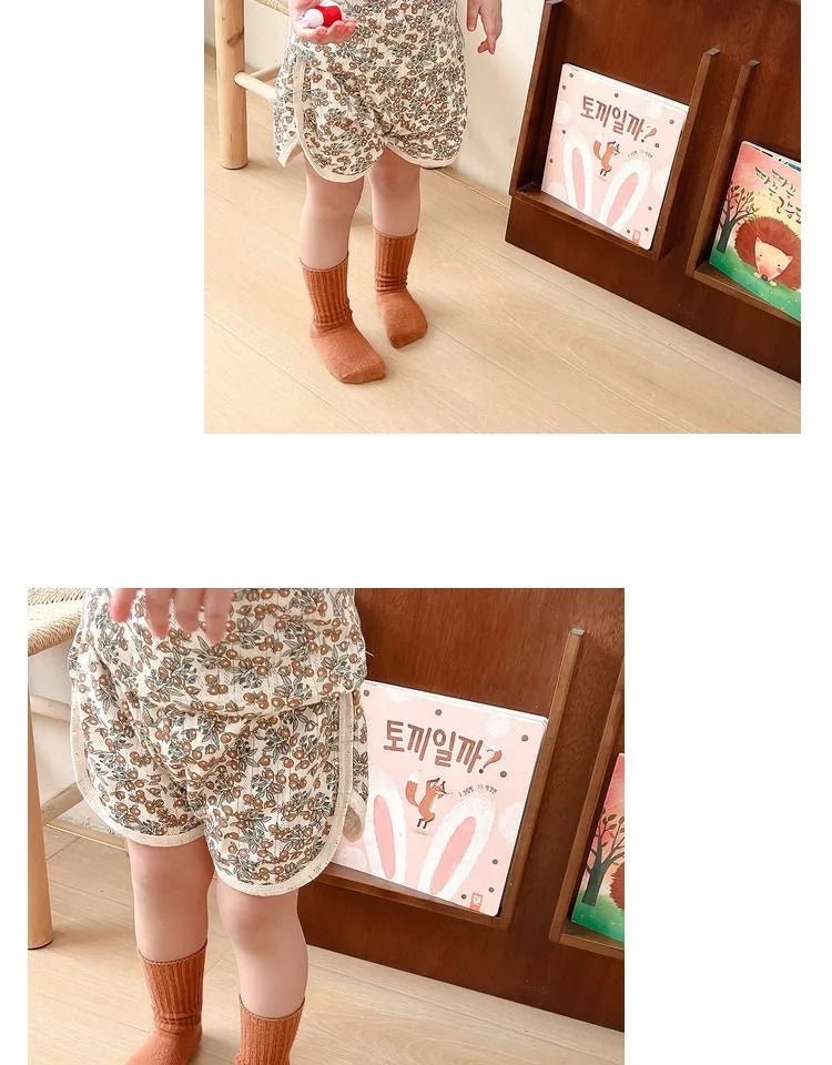 NOVEDAD DE VERANO 20225, Tops sin mangas para bebé y pantalones cortos de cintura ajustada, traje de 2 piezas, conjunto de ropa con cuello cuadrado para niñas, ropa de algodón para niños