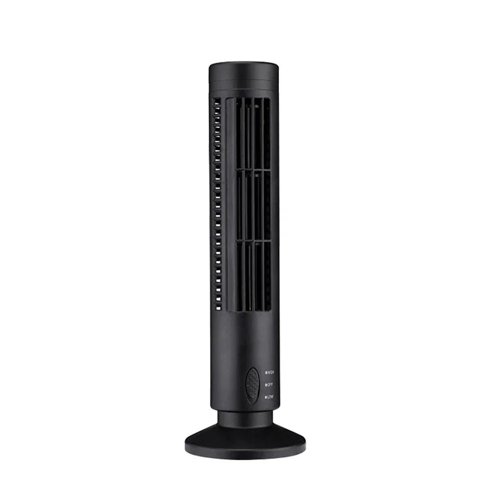 Ventilador de Torre LED sin aspas, refrigeración de aire, 2 velocidades, miniacondicionador Vertical, USB, portátil, para casa y oficina