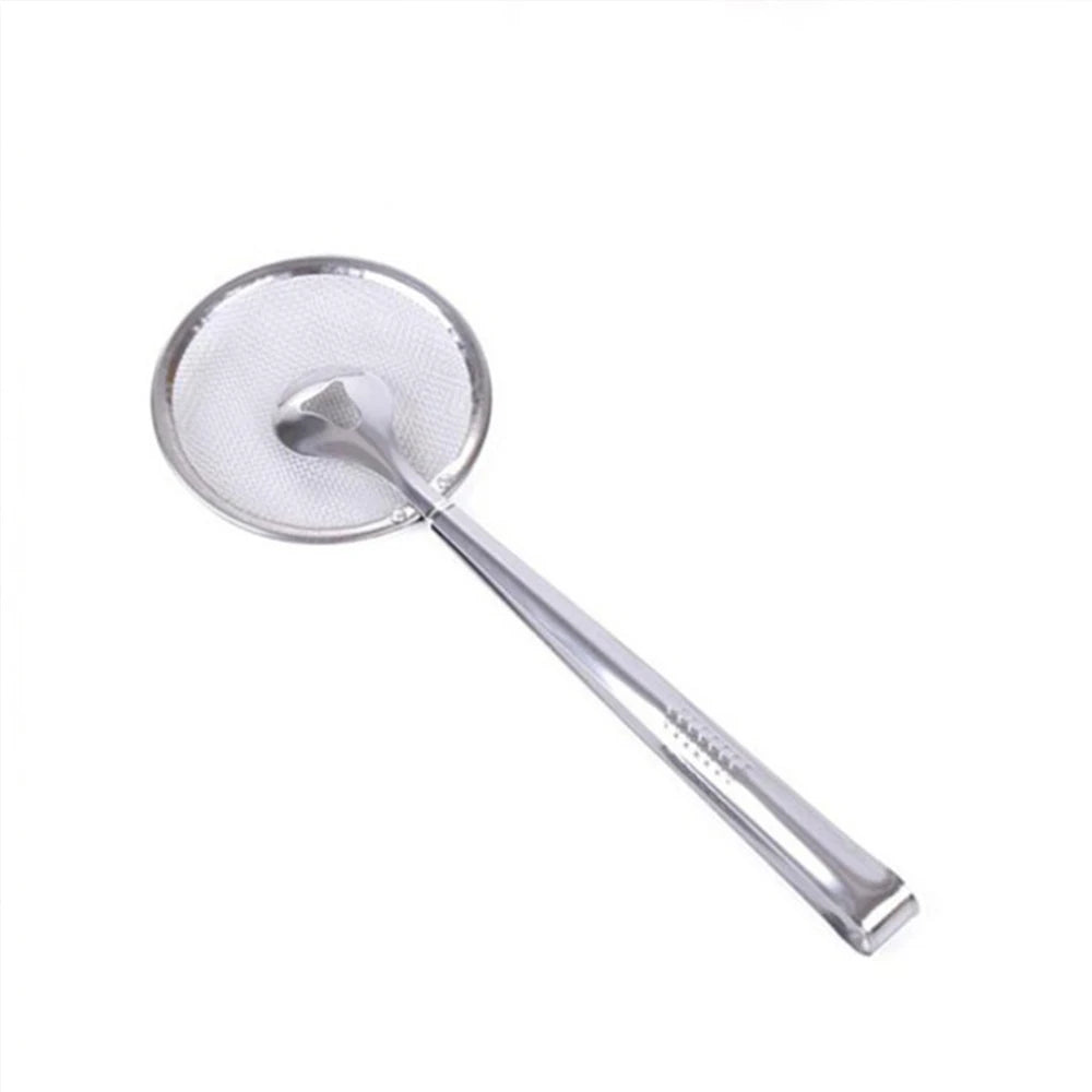 Filtro de pinza para freír aceite de acero inoxidable, colador de malla fina con pinzas de Clip para freír aceite, alimentos, barbacoa, herramientas de cocina