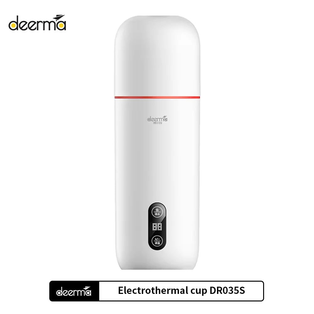 Botella de agua Deerma DEM-DR035 de 350 ml, taza de agua eléctrica portátil con control táctil, termo, hervidor de agua inteligente