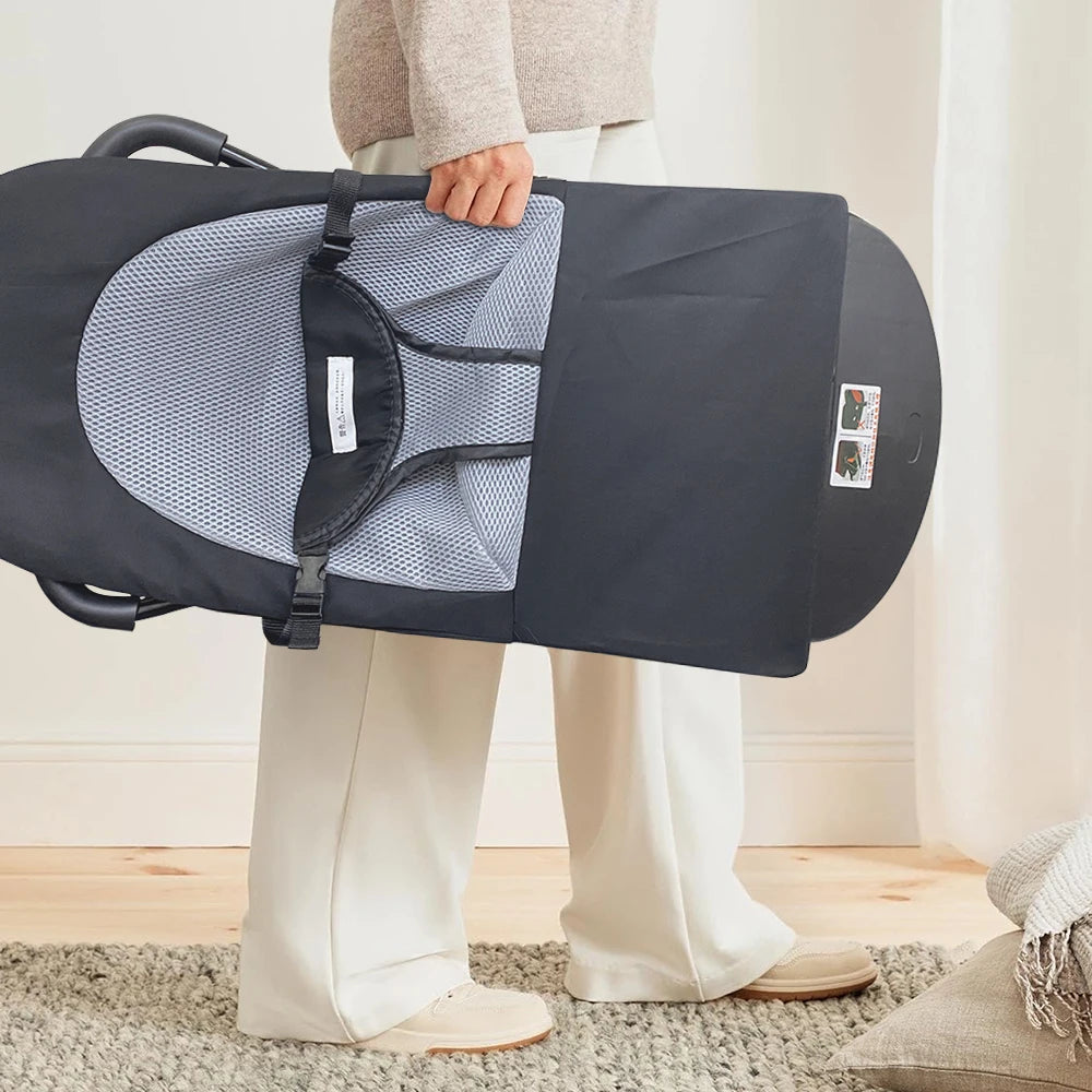 AnGku-silla mecedora para bebé con 3 ajustes de altura, silla portátil para recién nacido, columpio plegable, juguetes para bebé de 0 a 12 meses