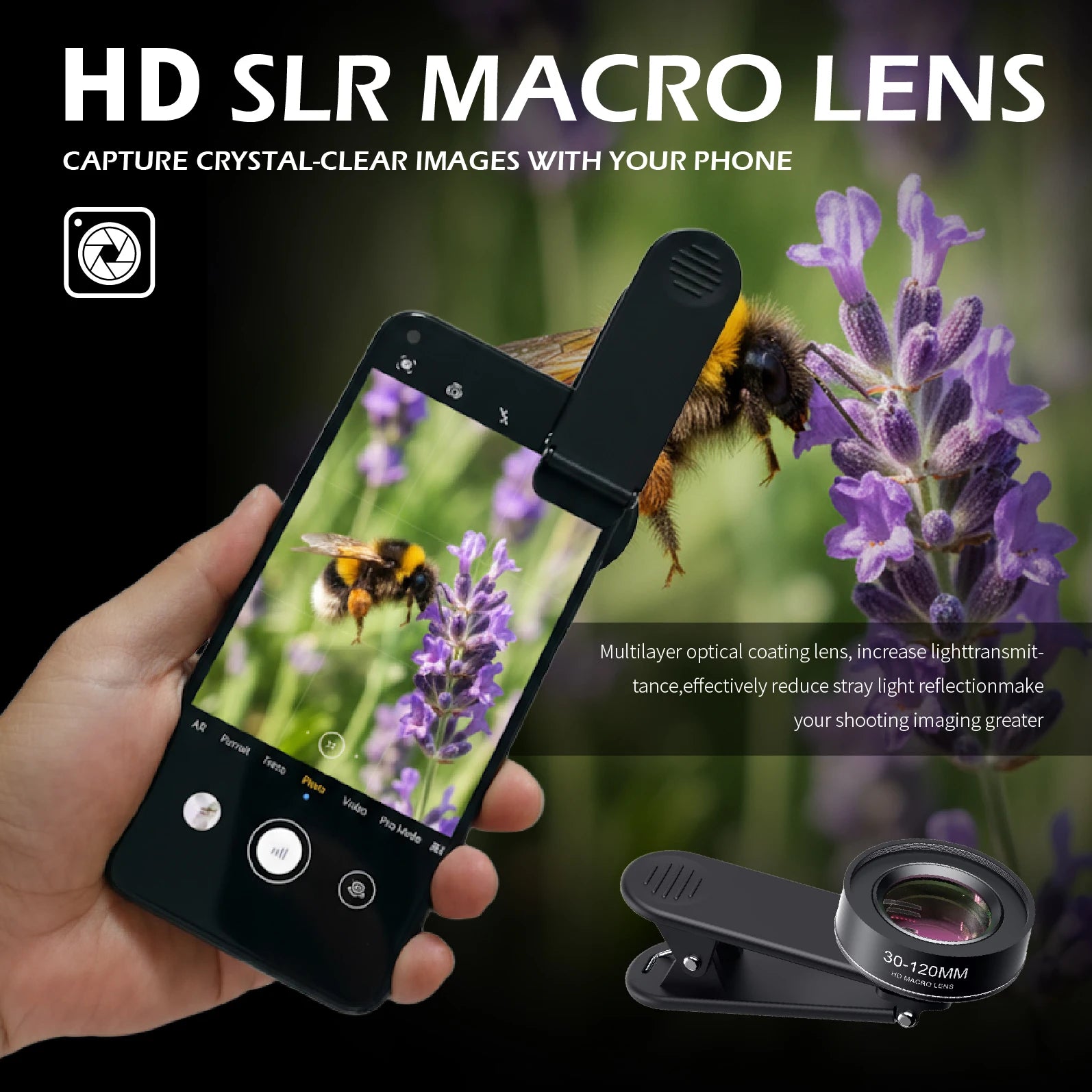 Nueva lente Macro mejorada 4K HD 30-120mm lente de teléfono Ultra cámara filtros CPL Star para iPhone xs Max Samsung s10 todos los teléfonos inteligentes