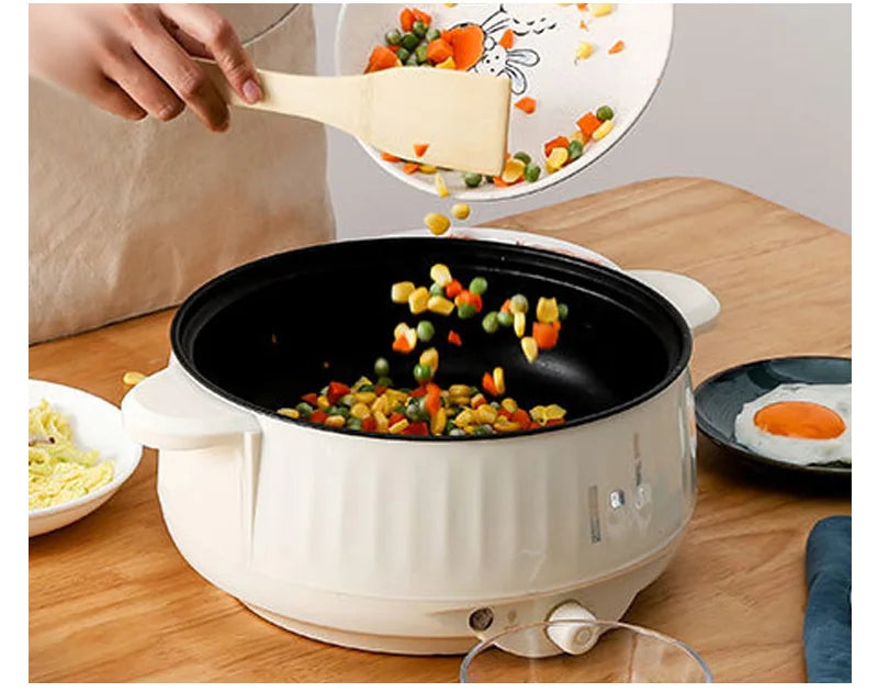 Olla eléctrica de una o doble capa de 1.7L, olla antiadherente para el hogar, olla de arroz, utensilios para cocinar