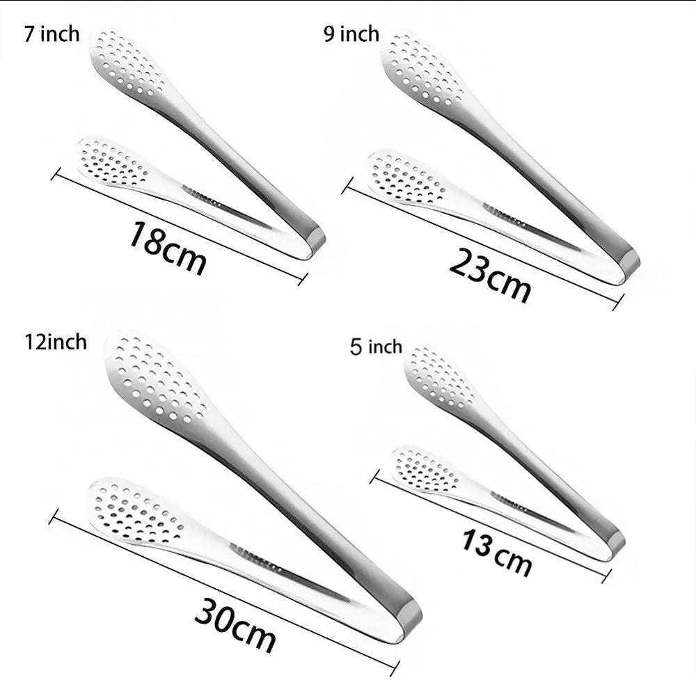 Utensilios de Cocina, Pinzas para Servir Ensaladas Resistentes al Calor, Pinzas para Barbacoa, Pinzas para Buffet, Pinzas para BBQ de Acero Inoxidable