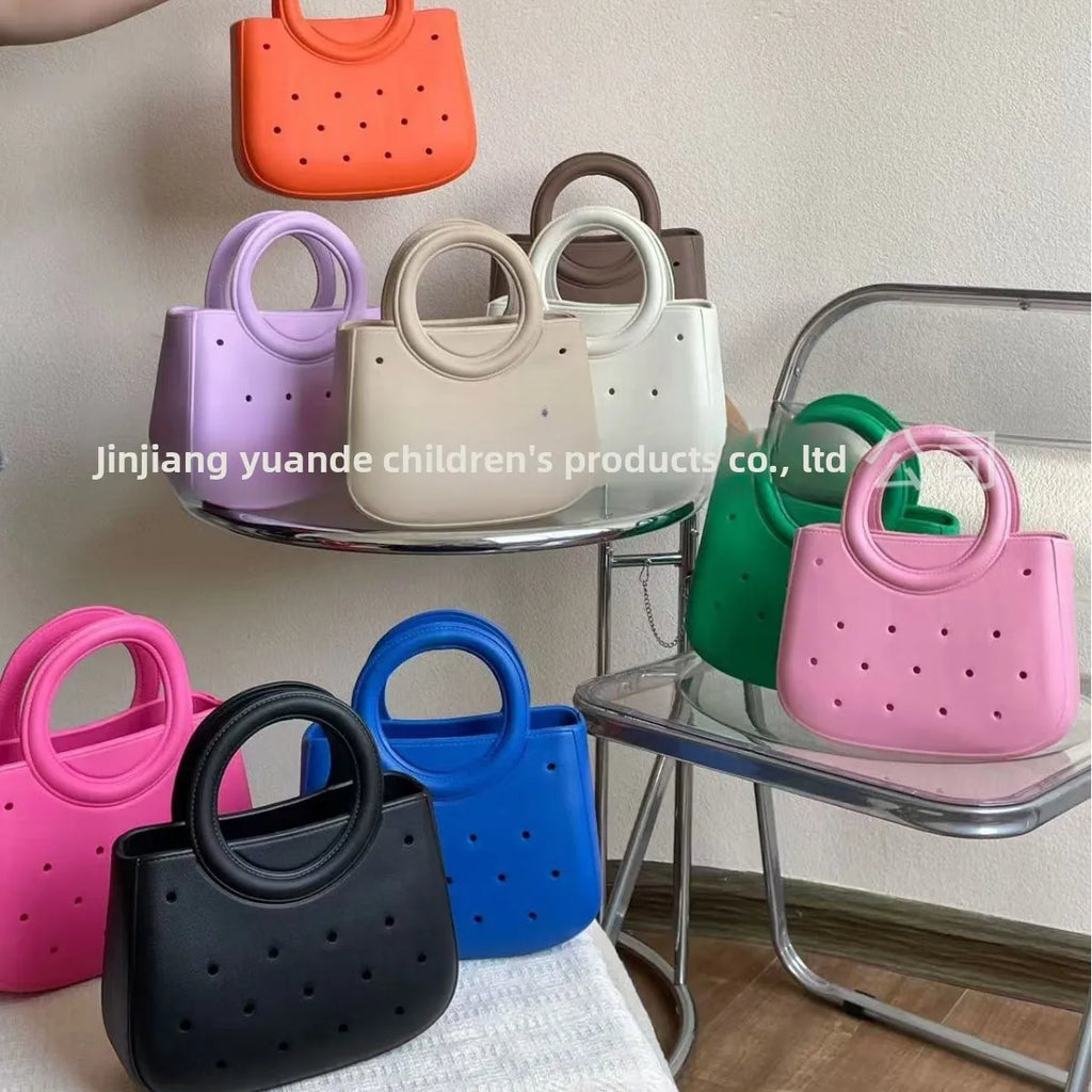 Bolsa de Almacenamiento Impermeable de Material EVA, Bolsa de Playa con Diseño Calado, Estilo Casual de Viaje, Tamaño Pequeño, para Uso Diario