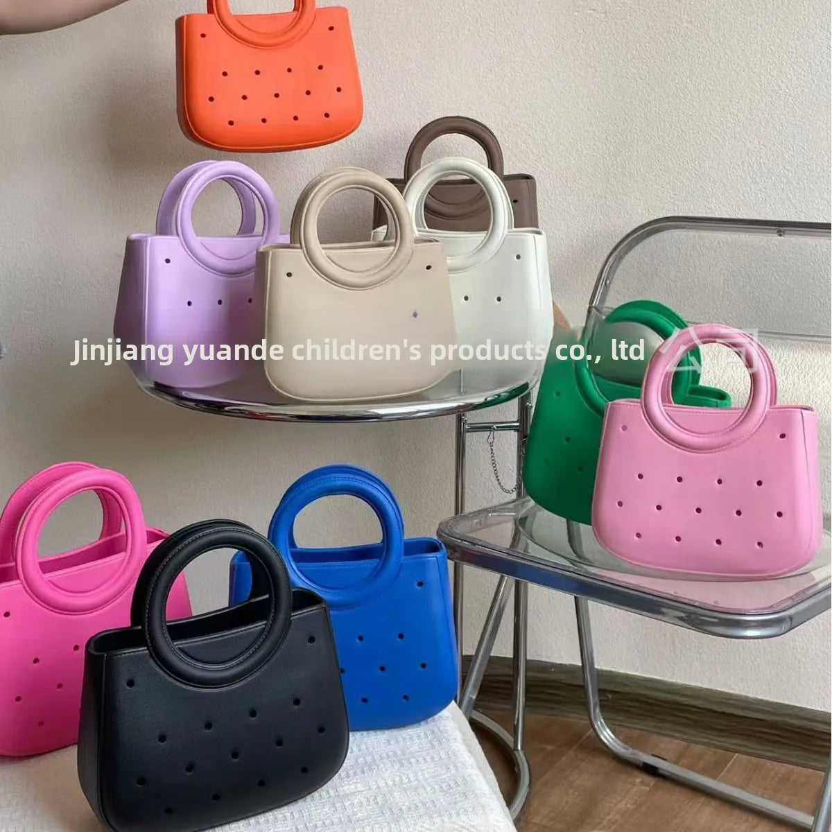 Bolsa de Almacenamiento Impermeable de Material EVA, Bolsa de Playa con Diseño Calado, Estilo Casual de Viaje, Tamaño Pequeño, para Uso Diario