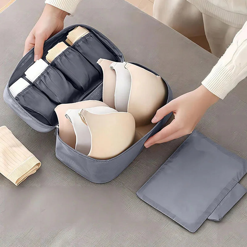 SNUGUG Bolsa de almacenamiento de ropa interior portátil, organizador ligero a prueba de polvo, contenedor de viaje multifuncional, bolsa de almacenamiento de sujetador