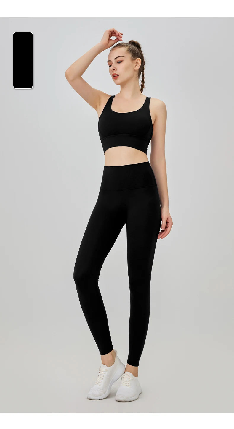 Ropa de Yoga de 2 piezas, chándal para mujer, ropa atlética, traje de Fitness para Pilates, entrenamiento de gimnasio, ropa de realce, Sujetador deportivo, traje de mallas