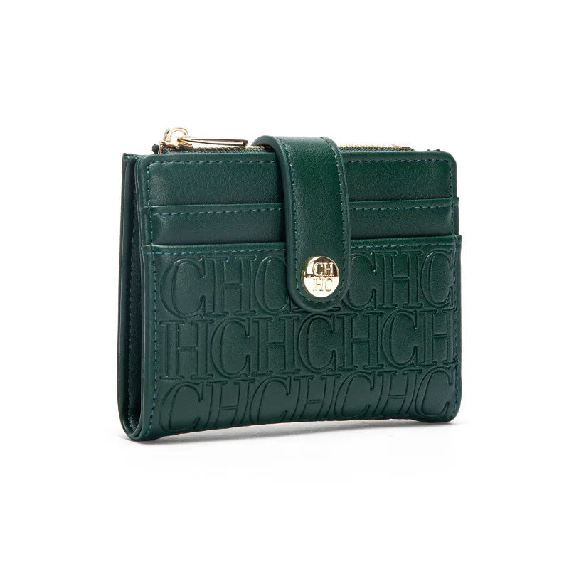 CHCH-funda para tarjetas de diseño cuadrado Retro clásico, marca de lujo, botón de moda, Clip plegable clásico para dinero, compacto, ligero, de lujo
