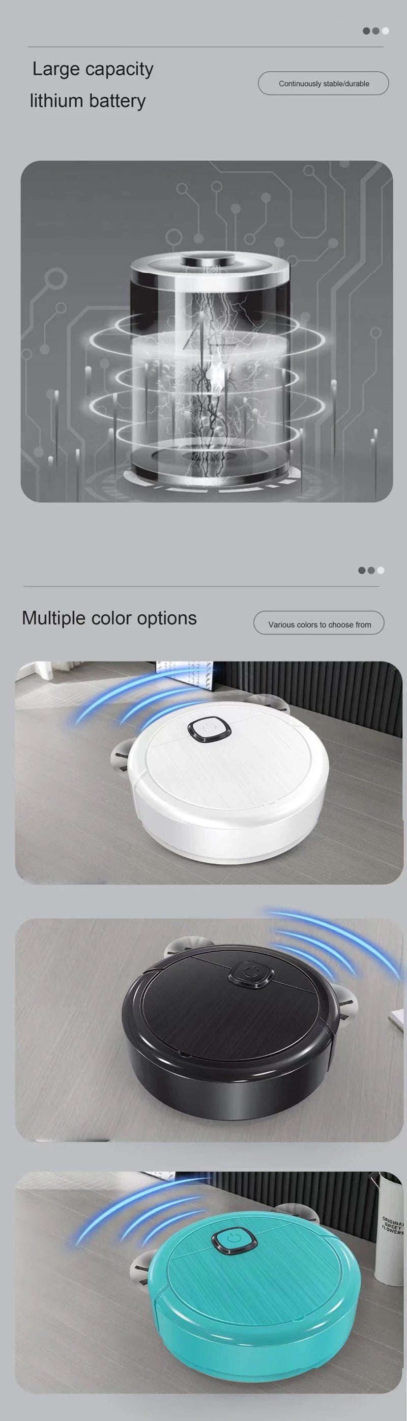 Robot Aspirador 3 en 1, Automático, con Función de Trapeador, Diseño Delgado, Potencia Automática Inteligente, Limpiador para el Hogar, 2026