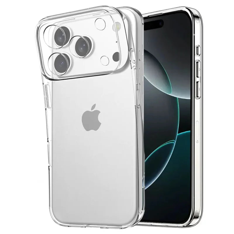 Fundas de teléfono transparentes ultrafinas de TPU para iPhone 17 16 15 14 13 12 11 Pro Max Plus 17 Air 16E XR XS Max cubierta de silicona transparente