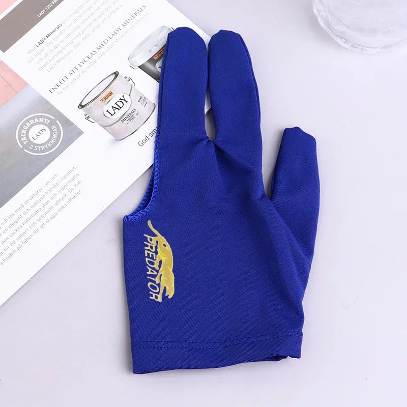 1 Uds. Guante para tacos de billar de alta calidad para piscina, mano izquierda, accesorio abierto de tres dedos, accesorios de Fitness para hombres y mujeres
