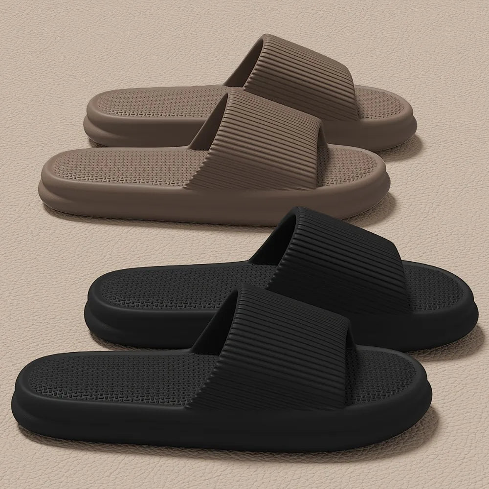 Zapatillas silenciosas de verano para hombre, sandalias antideslizantes con suela de EVA suave para interior del hogar y baño, a prueba de olores, cómodas y ligeras