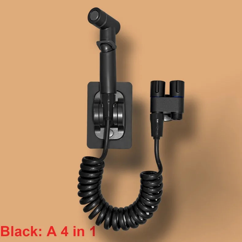 Juego de rociador de bidé para baño, rociador de bidé de mano, válvula de ángulo de salida doble, accesorios de baño