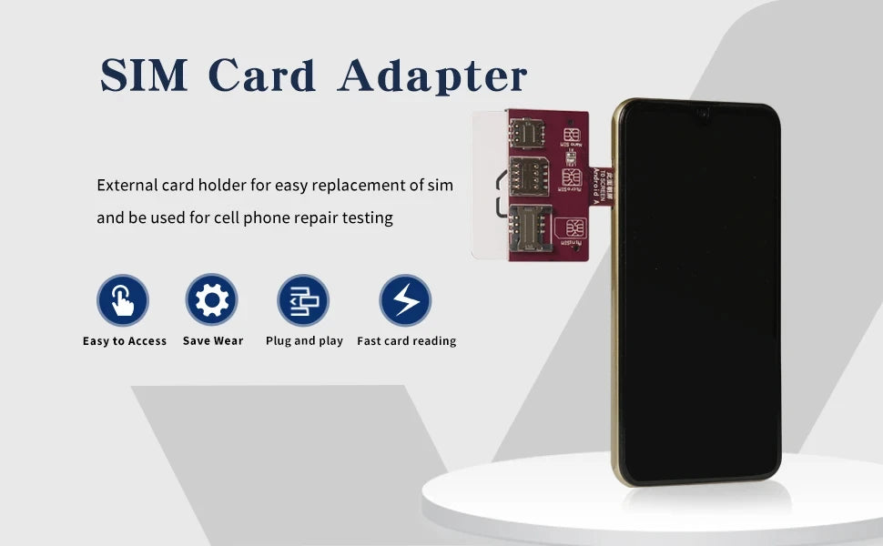 TPC para iPhone tarjeta SIM 4 en 1, adaptador de ranura para tarjeta externa, cambiador de tarjeta rápido, soporte para lector de tarjetas SIM para iPhone, reinicio gratuito Nano
