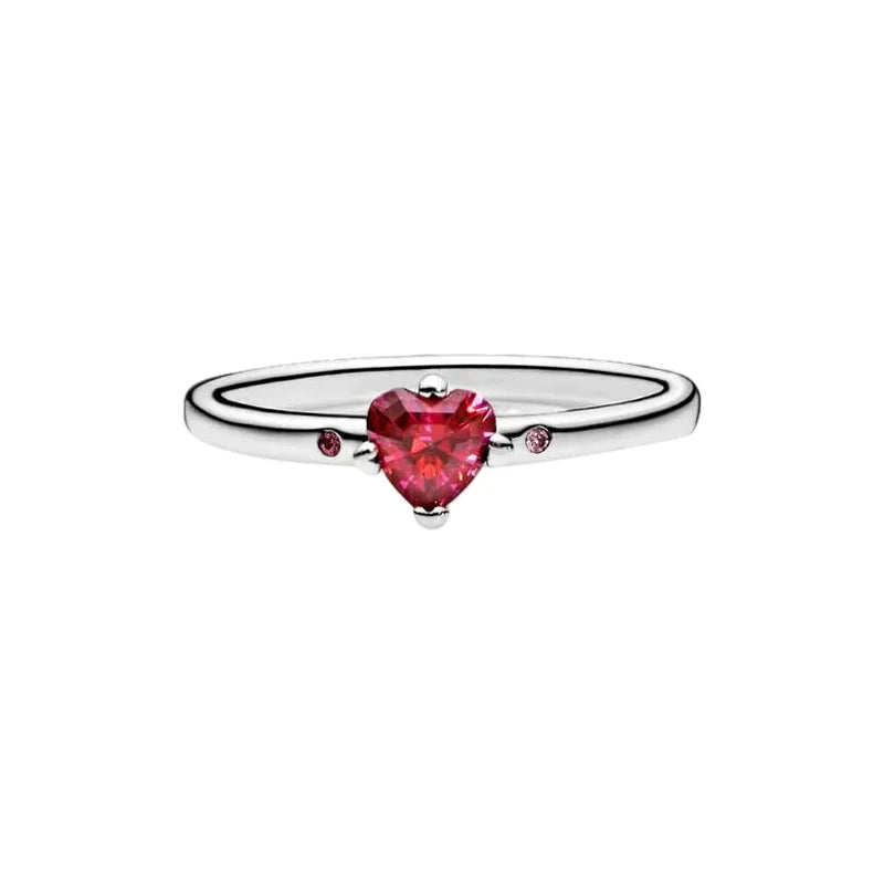 Anillo de Plata 925 con Corona y Corazón de Circonio Dorado para Mujer, Joyería Europea de Moda para Bodas y Fiestas, Regalo DIY