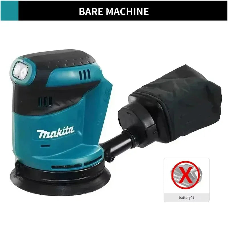 Lijadora Orbital Aleatoria Inalámbrica de 18V Li-ion Sin Escobillas Makita DBO180Z, Herramienta Multivelocidad para Pulir y Lijar Madera (Solo Herramienta)