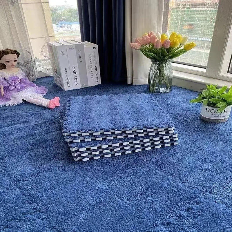 Alfombra de peluche suave de 30x30CM para niños, alfombra de juego, alfombra de rompecabezas, tapete de juego cálido, azulejos de ejercicio entrelazados, alfombra decorativa para suelo