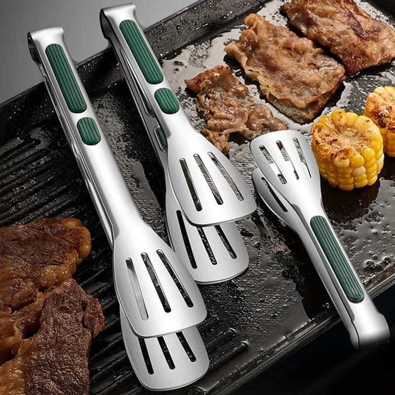 Nuevas Pinzas de Acero Inoxidable para Alimentos, Pinzas para Carne, Ensaladas, Pan, Pinzas para Barbacoa, Pinzas Antideslizantes para Buffet, Utensilios de Cocina, Accesorios de Cocina