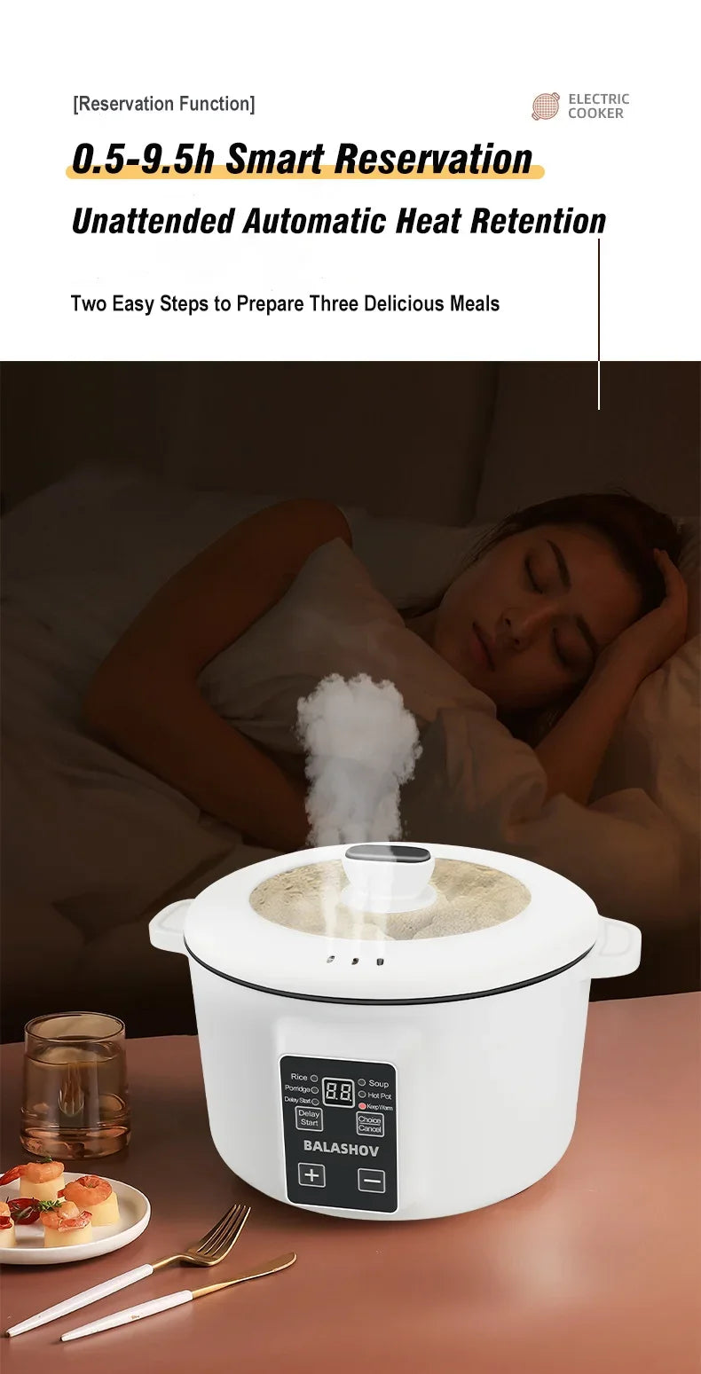 Cocinas múltiples para el hogar de 220V, cocina eléctrica de 3,5 L, olla de cocina antiadherente, olla caliente, olla arrocera inteligente, aparatos de cocina