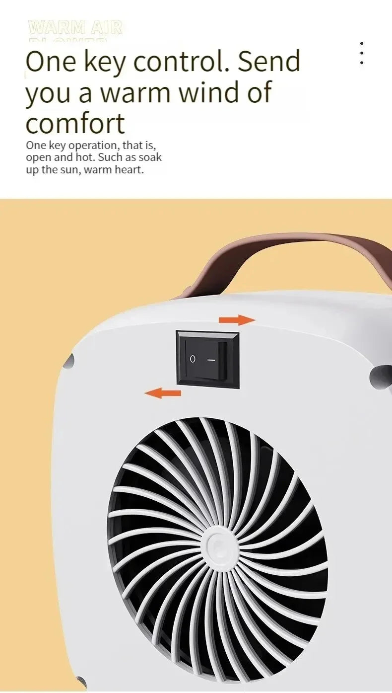 Calentador Portátil de 500W para Espacios Pequeños, Calentamiento Rápido, Ligero, Calentador de Aire Caliente de Escritorio, Ventilador Calefactor para Interiores, Oficina, Hogar y Exteriores 2026