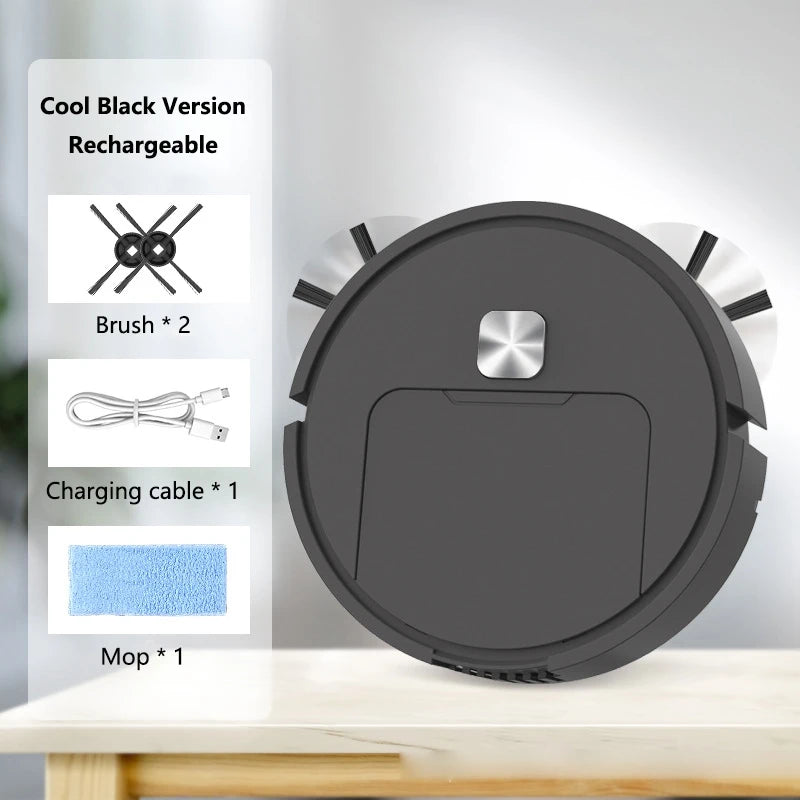 Mini Robot Aspirador Inteligente Silencioso, Máquina de Limpieza Multifunción Tres en Uno, Aspiradora, Trapeador, Cepillo 2025