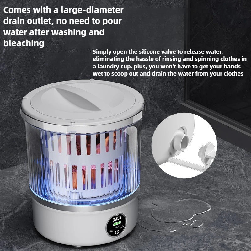 Mini lavadora portátil de 3L para el hogar, ropa, calcetines, ropa interior, limpieza, lavadora de viaje con secado giratorio