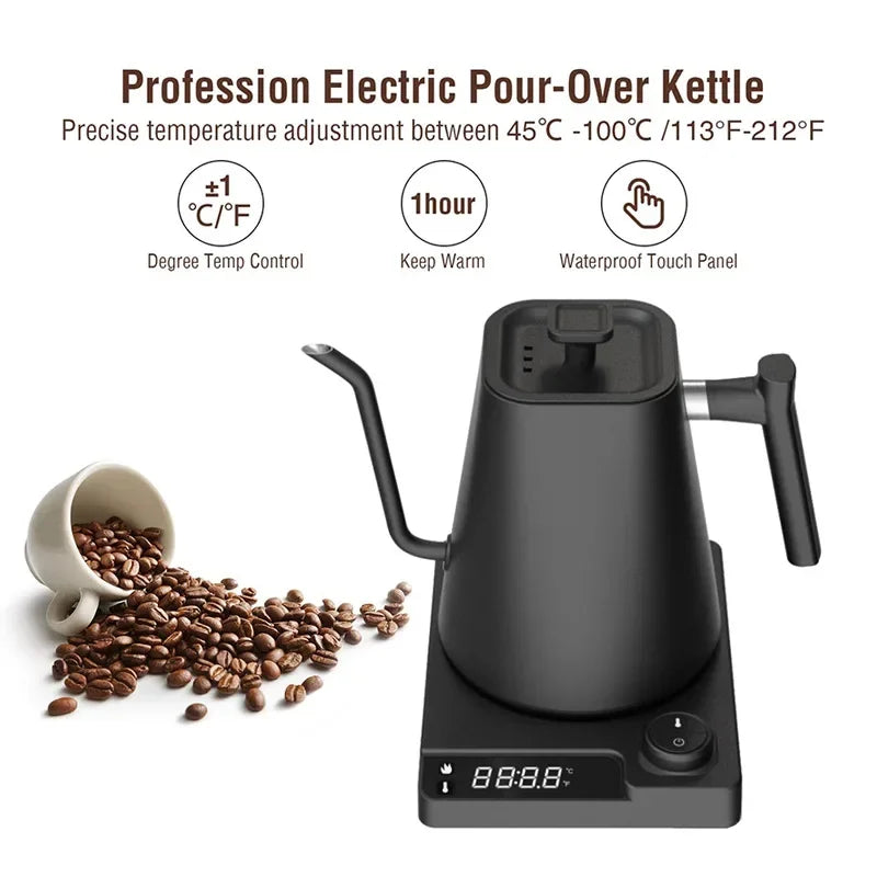 Hervidor eléctrico de cuello de cisne de 1200W con Control de temperatura, hervidor eléctrico para café y té, cafetera de 110v/220v