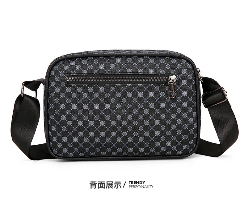 Bolso de hombro con estampado de moda para hombre, bandolera de mensajero de piel sintética, bolso de estilo Vintage para hombre, bolso de hombro, regalo para hombre