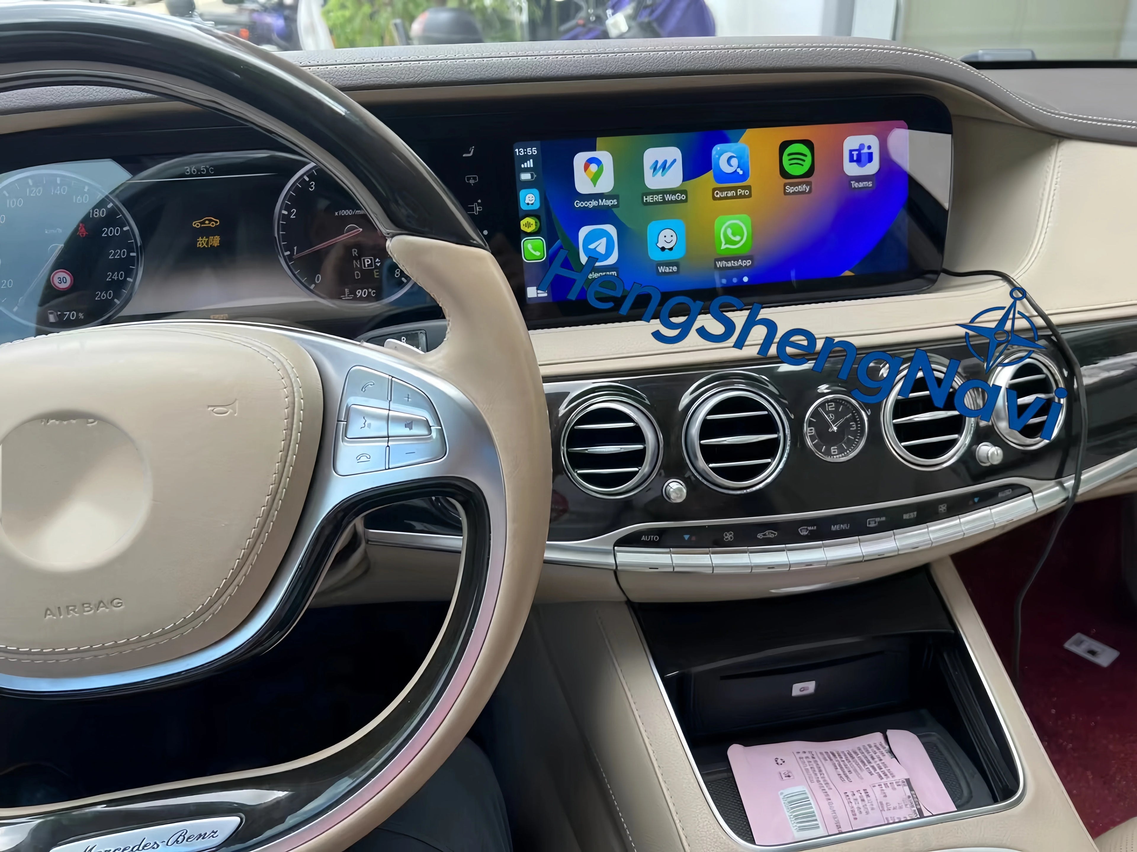 Radio para Auto Android Auto + Pantalla Digital Dual de 24.6 Pulgadas para Mercedes Benz Clase S W222 2014-2020 Reproductor Multimedia Estéreo Carplay