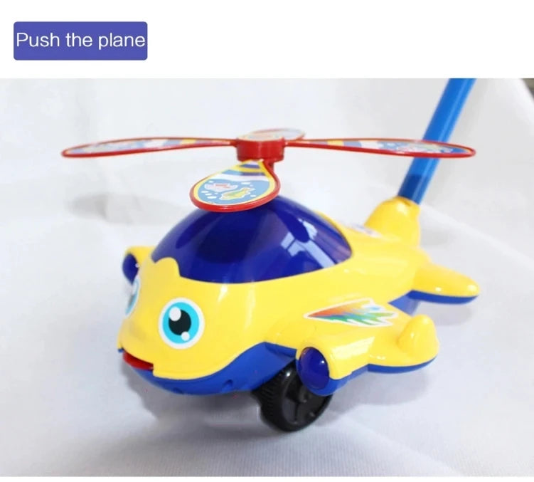 Andador de juguete para bebé, juguete de empuje manual para niños pequeños, avión, coche de juguete, juguete para caminar para niños, niños y niñas al aire libre