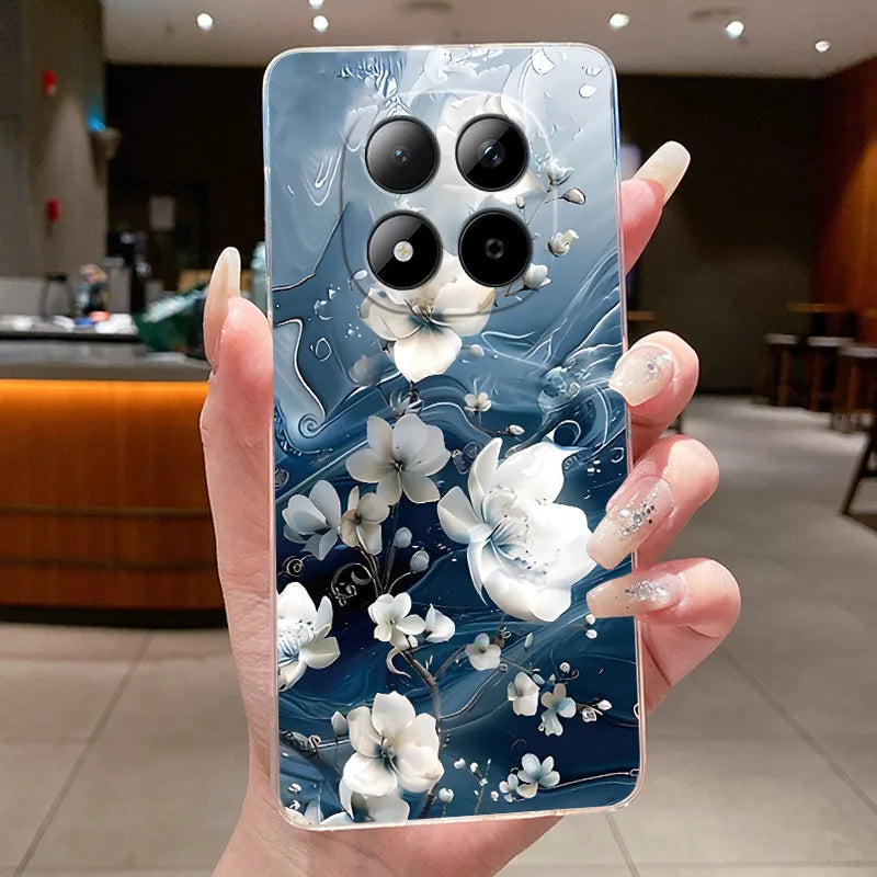 Funda para Teléfono Xiaomi Redmi Note 15 Pro 4G, Carcasa Protectora con Diseño de Lazo de Mariposa, Transparente, de Silicona TPU Suave