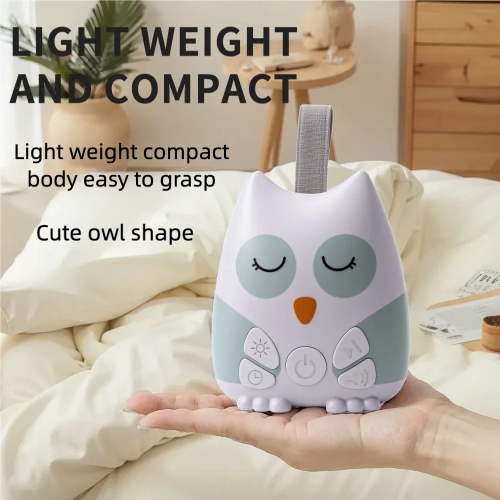 Máquina portátil de ruido blanco de búho para bebé 30, sonido Natural calmante, chupete para niños pequeños, ayuda cómoda para dormir, apto para viajes
