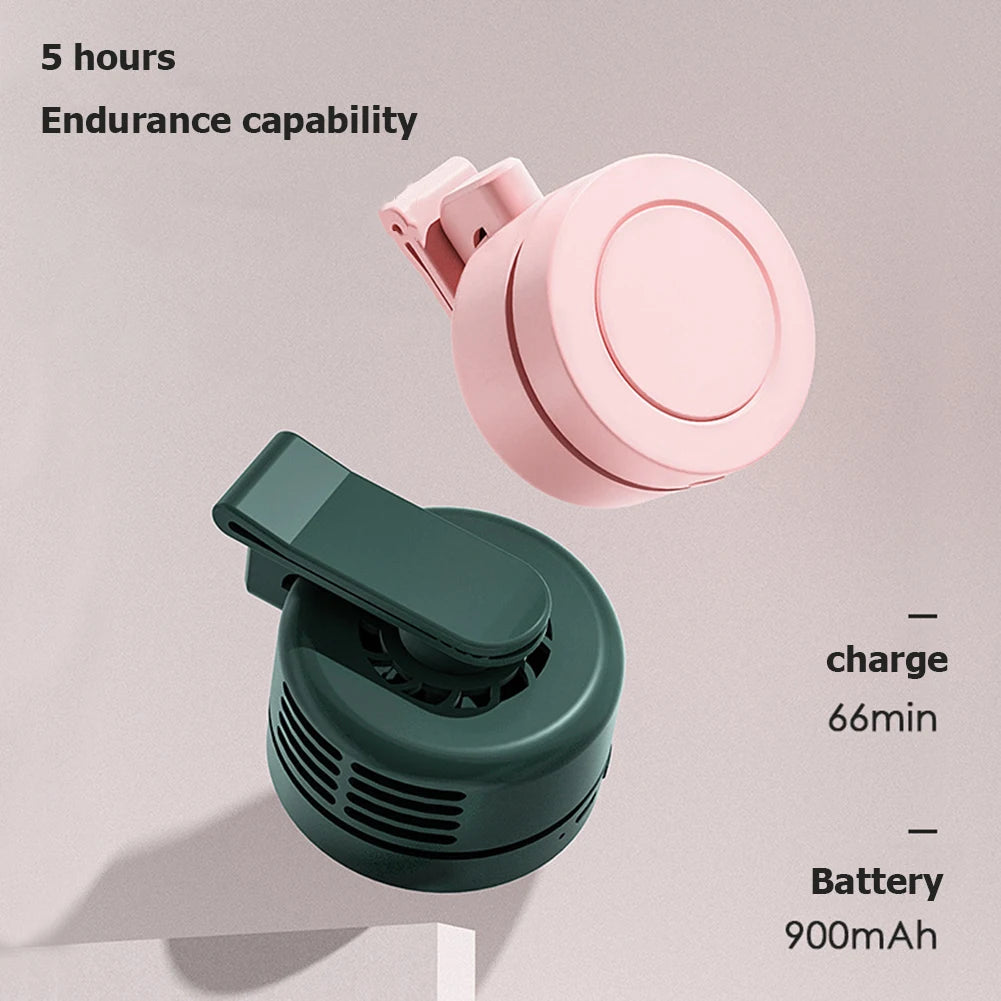 Mini ventilador portátil con Clip, ventilador de refrigeración eléctrico sin aspas de 3 velocidades, ventilador colgante para cintura, cuello, cintura, recargable por USB para exteriores