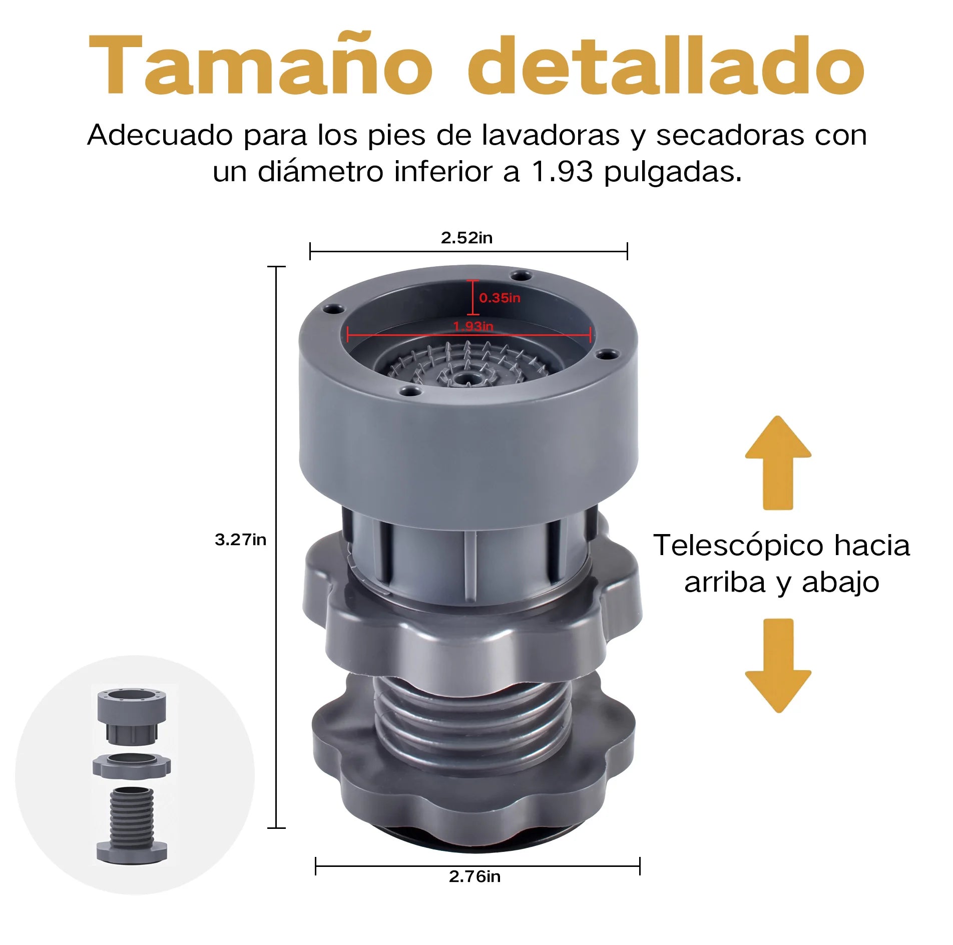 Base Antivibración para Lavadora, Almohadillas Antideslizantes y Amortiguadoras, Soporte Universal Elevador para Lavadora, Refrigerador, Reducción de Ruido y Humedad