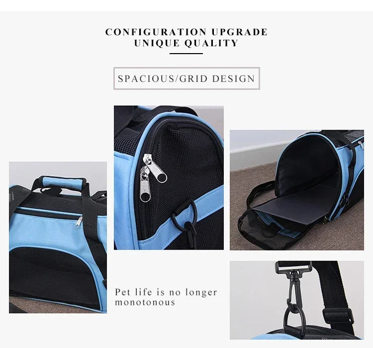 Bolsas de transporte para gatos, bolsa de transporte portátil para perros, bolsas de transporte transpirables de malla para perros pequeños, bolso plegable para gatos, bolsa de viaje para mascotas, bolsa de transporte