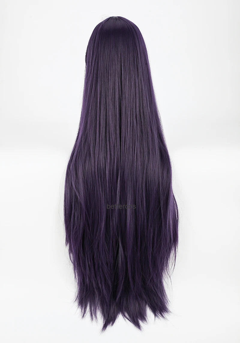 Inu x Boku SS Ririchiyo Shirakiin Riricho pelucas de Cosplay 100CM de largo púrpura negro peluca de pelo sintético resistente al calor + gorro de peluca