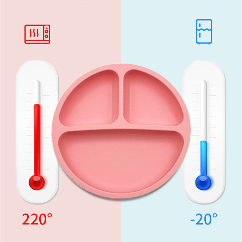 Juego de alimentación de bebé de silicona sin BPA, cuenco con ventosa, plato de comedor, taza de paja, cuchara, tenedores para niños, vajilla para bebés, platos para niños